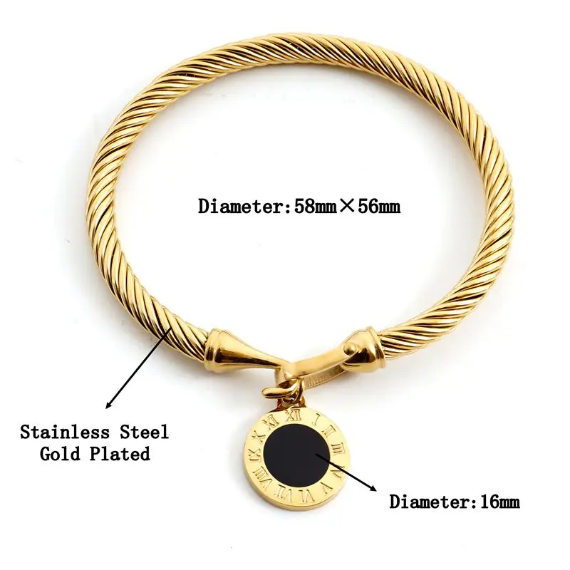 MSX Fashion Gold Color Stainless Steel Bangle Bracelet Vintage Love Roman Numerals Wristband Bracelets Bangles For Men Women bangle bracelet stainless steel bracelet