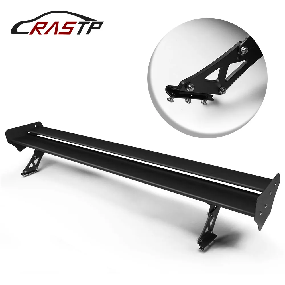 53.15'' Sliding Adjustable Bracket Double Wing Fin Trunk Spoiler No