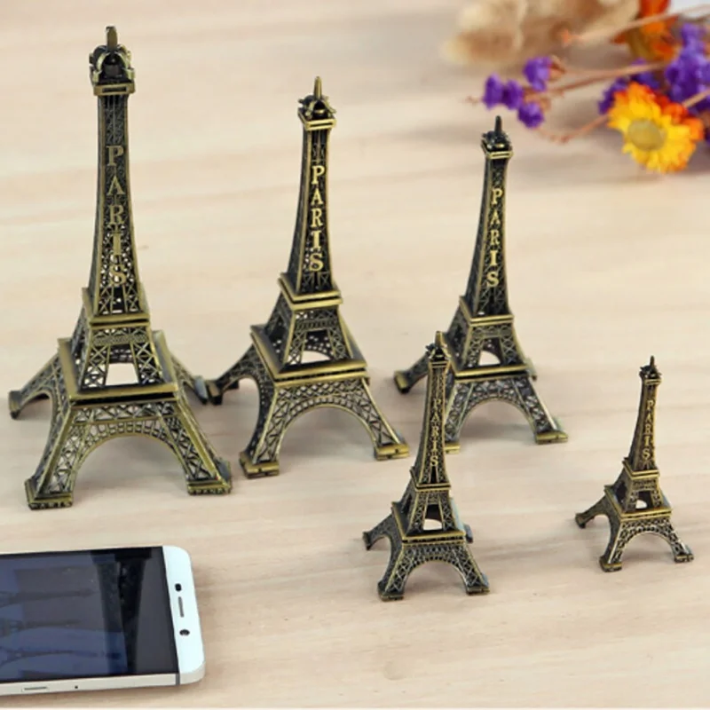 

8/10/15/18/25cm Creative Micro Landscape Miniature Paris Eiffel Tower Home Furnishing Decoration Model Of Metal Art Crafts