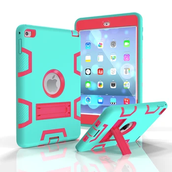 

Kickstand Shockproof Case for Apple iPad Mini 4 7.9 Luxury Kids Safe Armor Heavy Duty Slim Fit Silicone Hard Protective Cover