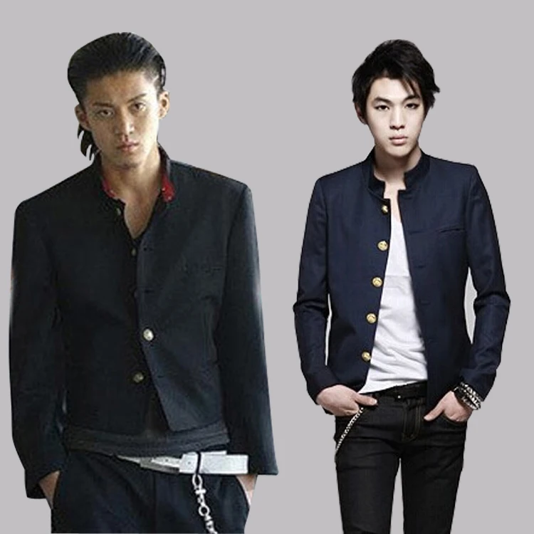 

Free Shipping New colleges university Japanese school uniform male men's slim blazer chinese tunic suit jacket top man casual