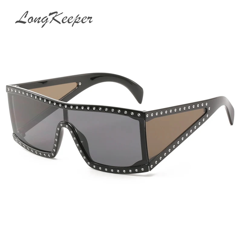 Новые солнцезащитные очки без оправы в стиле стимпанк, женские цельные солнцезащитные очки с бриллиантами, мужские персональные панк очки для путешествия UV400 66465