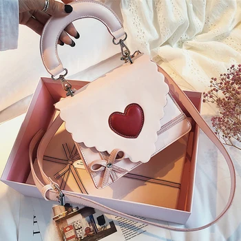 

Love Heart Bow Women Shoulder Bags Designer Woman Handbags Luxury PU Leather Ladies Crossbody Messenger Bag Fashion Small Purse