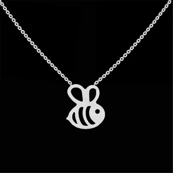 

10pcs Tiny Bumble Bee Necklace Cute Charm Animal Honeycomb Pendant Necklace Collares For Women Collier Bijoux Femme