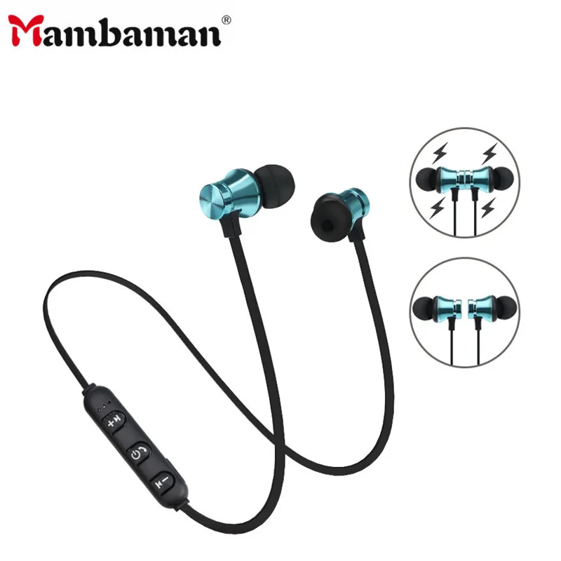 

Mambaman XT11 Magnetic music bluetooth earphone sport running wireless bluetooth headset with Mic For iPhone 8 X 7 Xiaomi