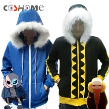 Coshome Undertale Sans толстовки костюмы для косплея для мужчин женщин зимняя куртка синее пальто Топы для Хэллоуина P