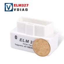 New Version V1.5 Super MINI ELM 327 Bluetooth White OBD2 / OBDII ELM327 Auto Code Scanner in stock