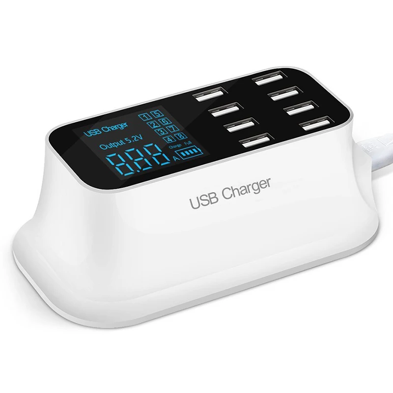 Multi Ports USB Charging Station LED Display 8 Ports USB Charger Dock