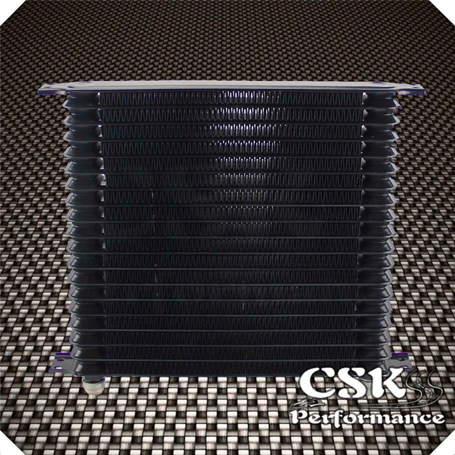 

10.6"x12"x2" AN10 Trust 19 Row Engine Oil Cooler Universal For LS1 LS2 LS3 LSX BLACK/BLUE