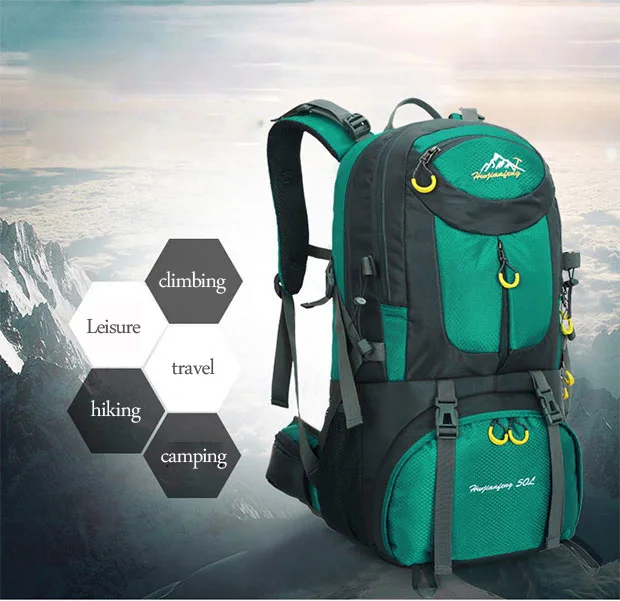 Mochila de Trekking 60l à Prova Dwaterproof Água Esportes Mochila Viagem Escalada Montanha 40l Caminhadas Acampamento Esqui Turista 50l 4 caminhadas acampamento esqui turista mochila 50l