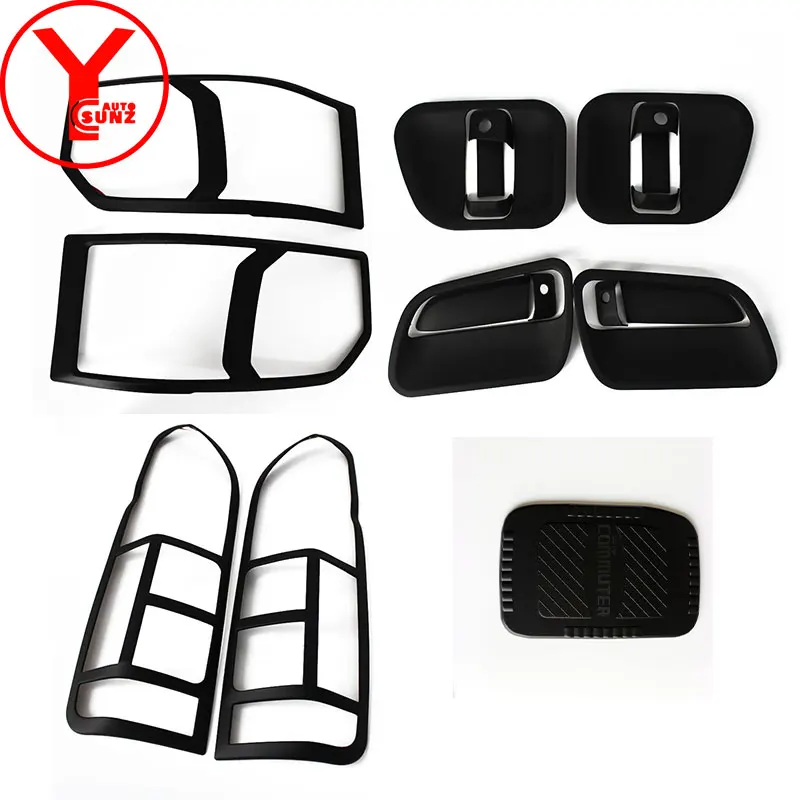 YCSUNZ black body kits For toyota hiace van accessories ABS car styling auto parts light door handle tank cover - Цвет: black--5 items