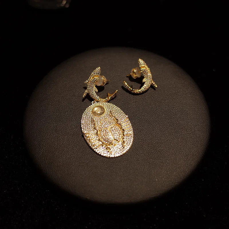 

Local focal shark with beetle pendant Drop Earrings