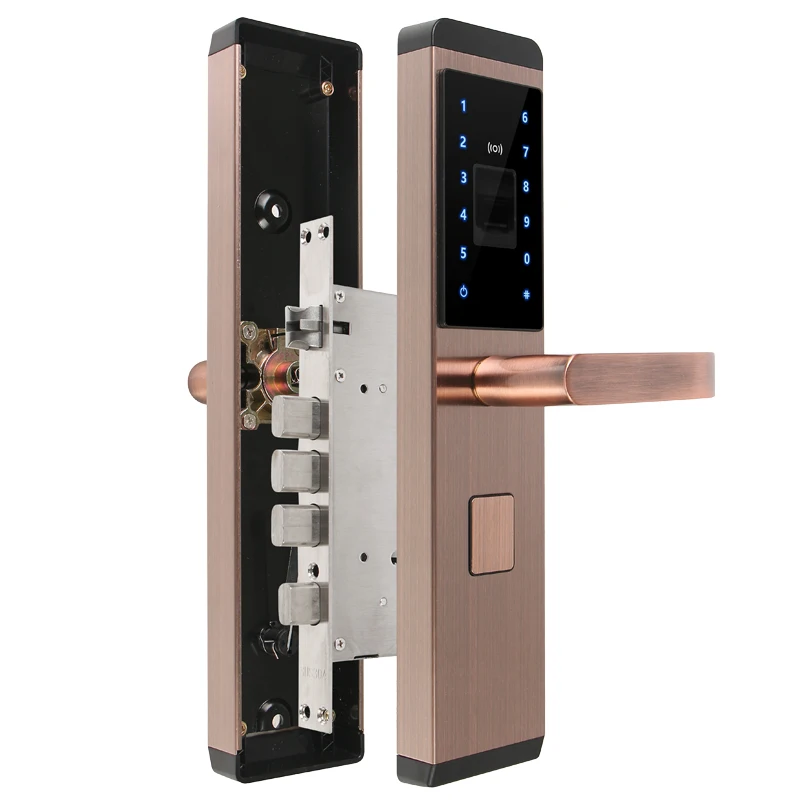 RAYKUBE электронный замок цифровой отпечаток пальца умный замок 4 способа разблокировки безопасности дома двери R-FX1