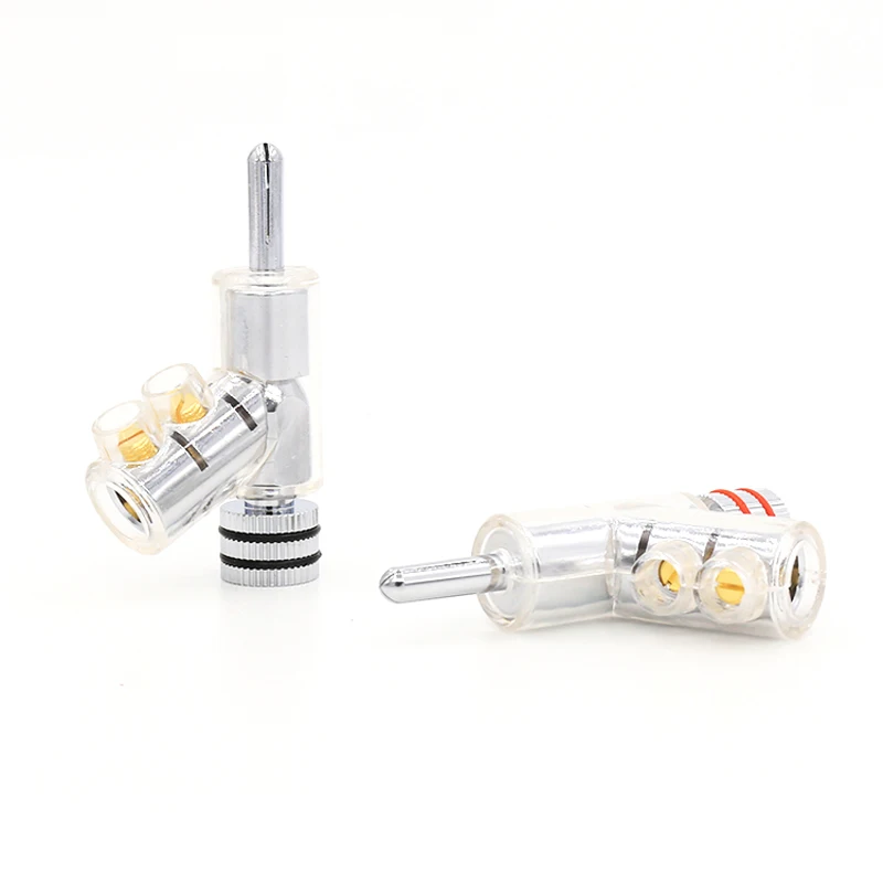 

Free shipping High Performance GF-H02B OFC Rhodium Plated Banana Lock Plug HiFi Speaker Banana Connecto