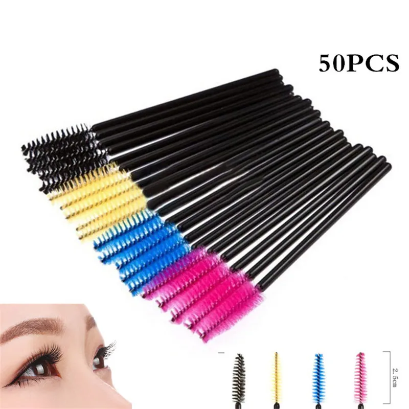 

50Pcs Disposable Eyelash Extension maquillaje Cleaning Brush Micro Mascara wand lash eyebrow brush Applicator Cosmetic Tools