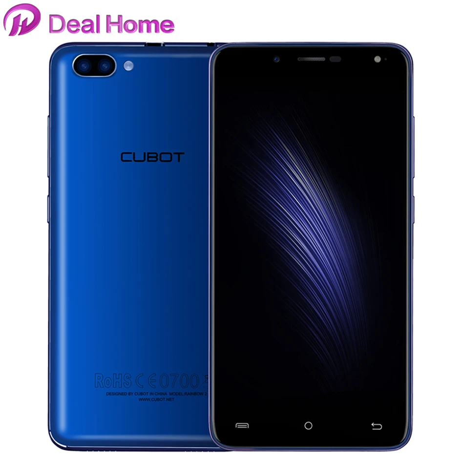 

Case)gift!Cubot Rainbow 2 Dual Back Camera Mobile Phone MTK6580A Quad Core 5.5 Inch HD Smartphone Android 7.0 1G+16G Cell Phone
