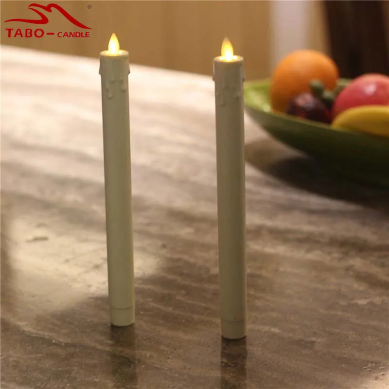 2Pcs Battery Operated Flameless 9 Inch Window Ivory Moving Wick LED