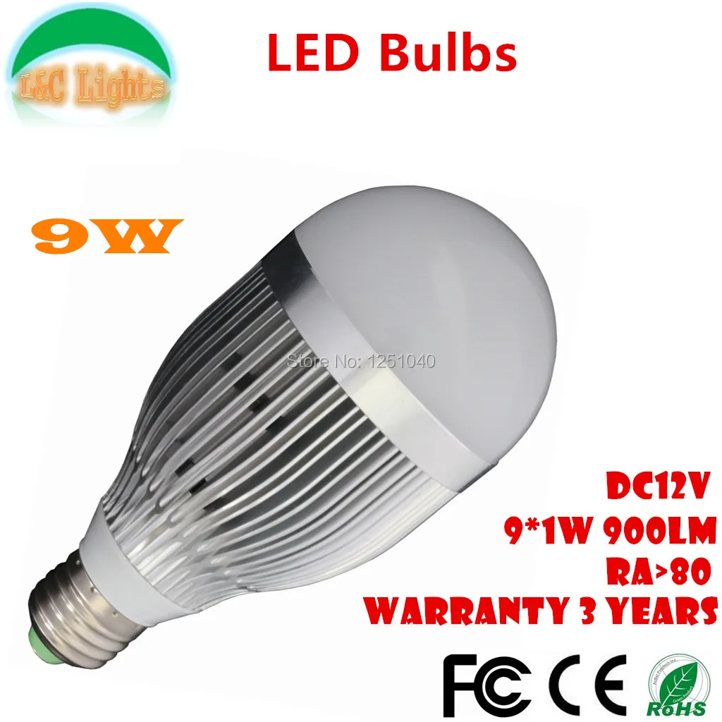 4PCs/Lot 9W E27 LED Bulbs DC 12V 24V LED Light Bulbs 900LM Ultra Bright