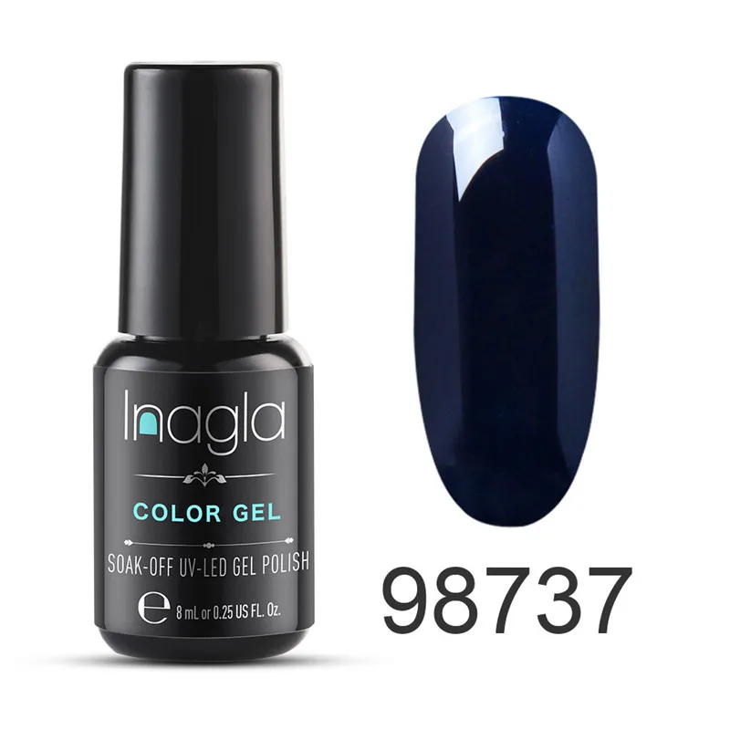 Inagla 8 мл общий Цветной Гель-лак для ногтей Дизайн ногтей маникюр 62 цвета впитываемый эмалированный Гель-лак Светодиодный УФ-гель лак - Цвет: 98737
