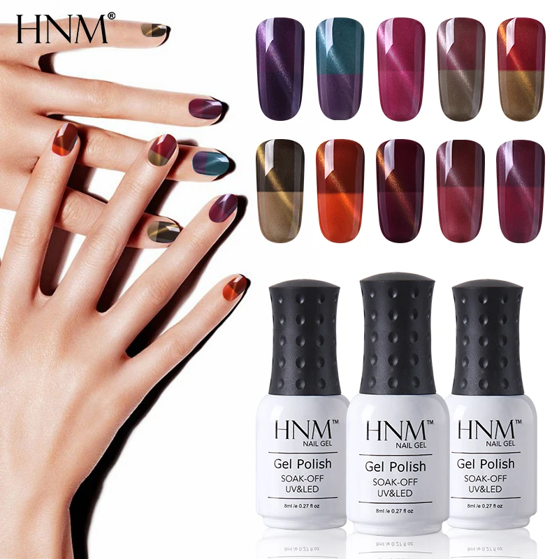 

HNM 8ML UV Nail Polish Cat Eye Gelpolish Thermo Change Lucky Lacquer Gellak Semi Permanent Hybrid Varnish Stamping Nagellak Glue