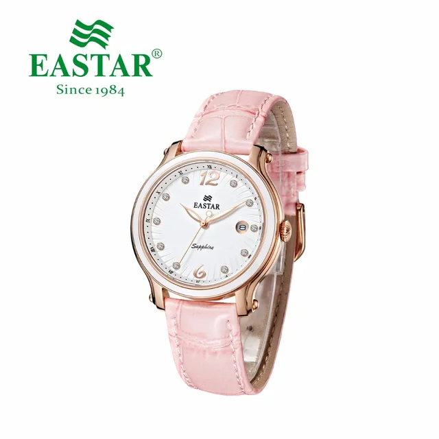 Eastar Elegant Women Rhinestone Watch Fashion Pink Strap Couple Quartz Wristwatc Eastar Elegant Women Rhinestone Watch Fashion Pink Strap Couple Quartz Wristwatc