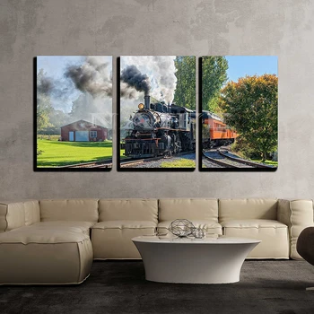 

DIY Diamond Painting 3pcs/set,Old Vintage Steam Engine Arriving at the Train Home Decor Full Diamond Embroidery mosaic landscape