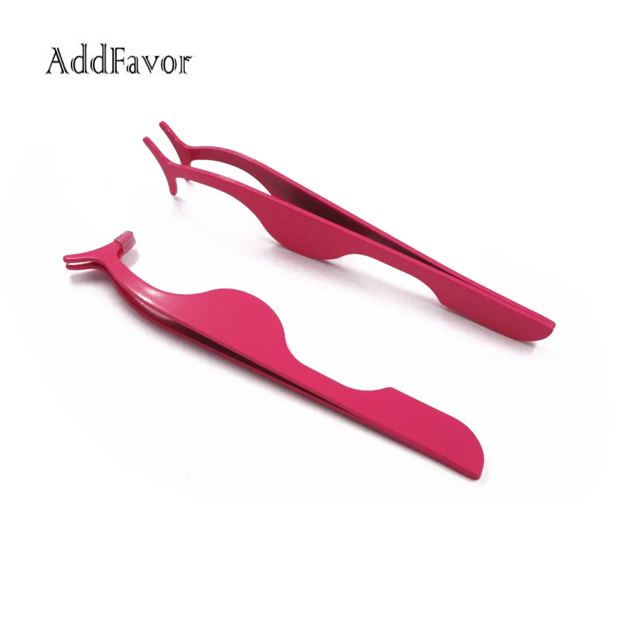 

AddFavor 2Pcs False Eyelash Curler Tweezers Makeup Tools Eye Lashes Applicator Eye lash Aid Clip Forceps Beauty Makeup Cosmetic