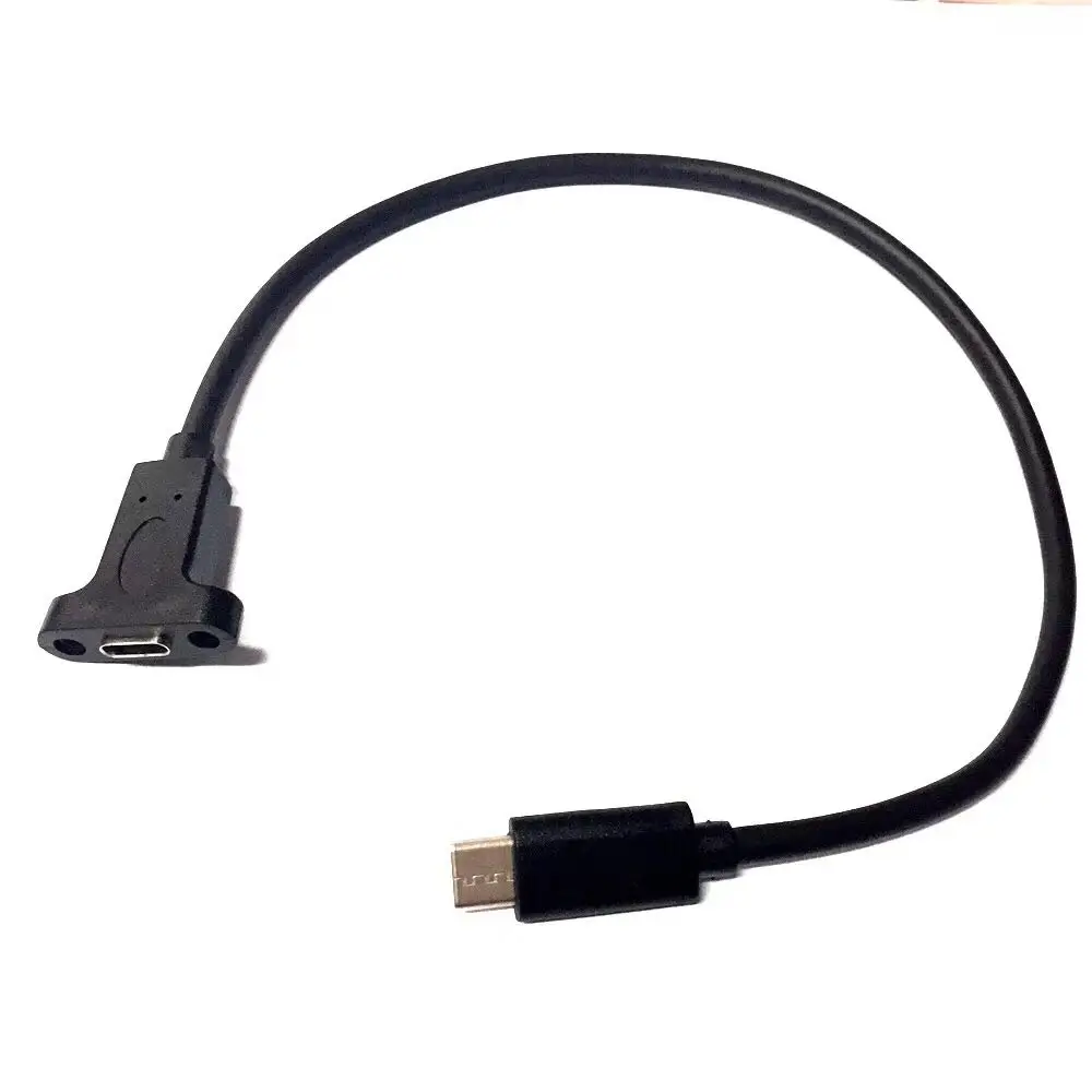

New 10Gbps 90 Degree Right Angled USB 3.1 Type C type-c Male to Female Extensioncable Connector With screws Panel Mount Hole