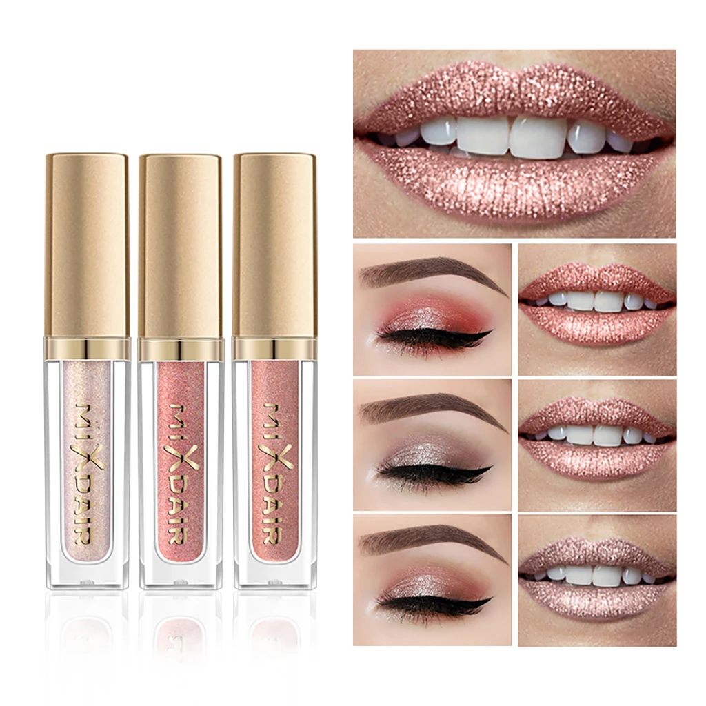 

6PCS/set Matte Eye Shadow Lipstick Liquid set Long Lasting Lip Gloss Shimmer Glitter Highlight Matte Pigment Cosmetics TSLM2