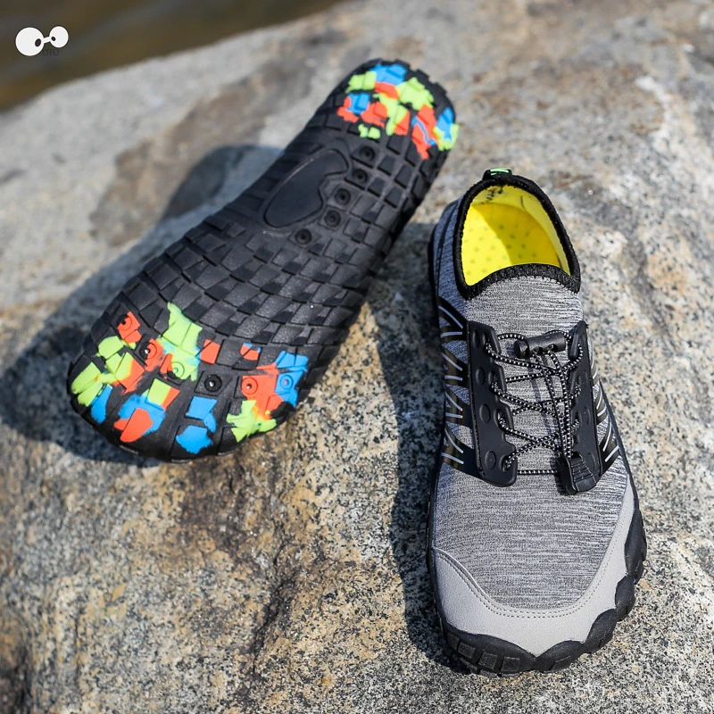 البحر المشي الرجال النساء أكوا السباحة الأحذية في الهواء الطلق المنبع رياضية تنفس سريعة الجافة الشاطئ خمسة أصابع الأحذية الصنادل