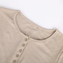 Новинка, тонкая однобортная рубашка с круглым вырезом, однотонная облегающая футболка с длинными рукавами