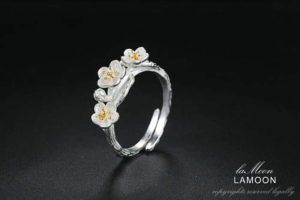 LAMOON Flower Adjustable Rings