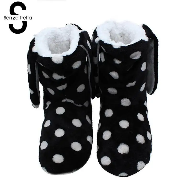 

Senza Fretta Women Shoes Winter Warm Indoor Soft Foor Shoes Ankle Boots For Women Cotton Cute Women Winter Boots Botas Femininas