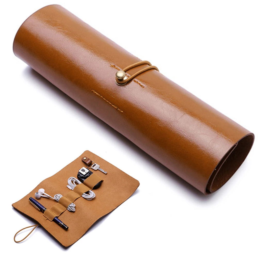 

Student Treasure Map Storage Pouch Stationery Pencil Case Gift Offices Durable Supplies Faux Leather School Roll Art Vintage