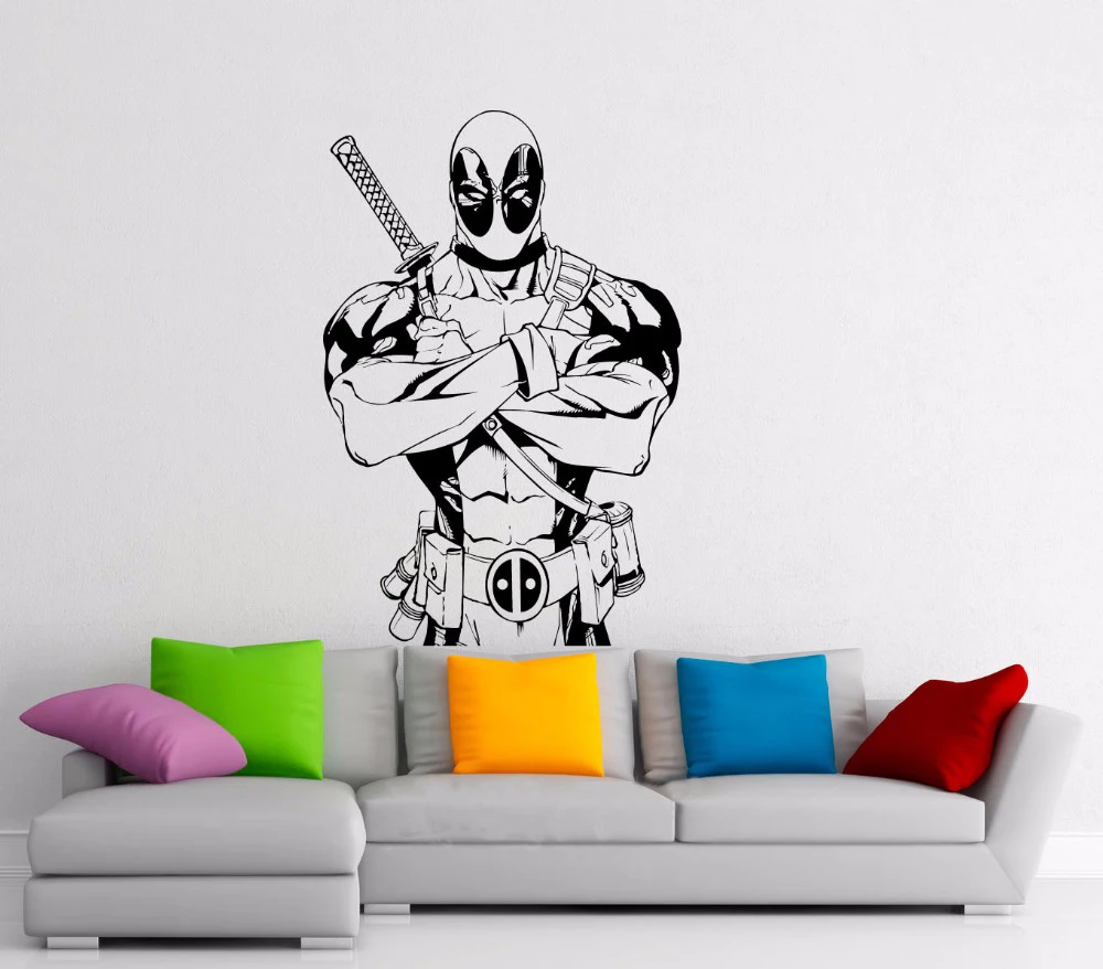Deadpool-Decal-Superhero-Comics-Antihero-Vinyl-Sticker-Book-Character-Home-Interior-Nursery-Teen-Room-Wall-Decor
