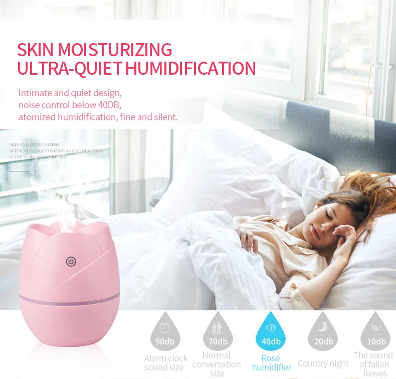 EXPED SMART New rose USB mini air humidifier small car air purifier creative models