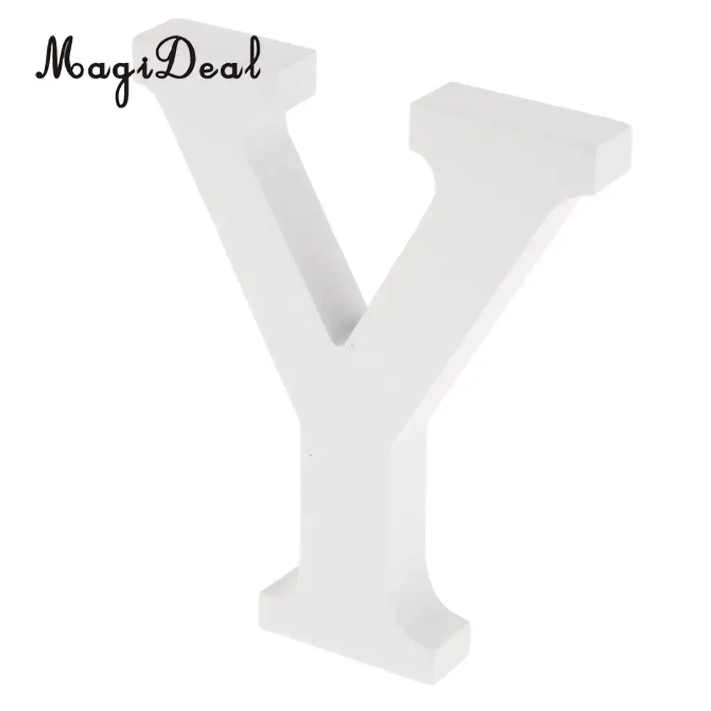 Wooden Alphabet DIY Block Words Sign Hanging Decor Letter for Home Bedroom Office Wedding Party Decor White