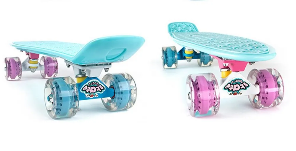 Мини Cruiser pp скейтборд 22 в fishskateboard Один Рокер monopatin Улица Skate скейтборд синий/белый/розовый/желтый