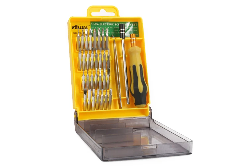 Jewii Screwdriver Set 32 in 1 Magnetic Screw Head Bits With Long Pole Torx Slotted Phillips Repair Tool Set For Mobile Phone Digital Product A5