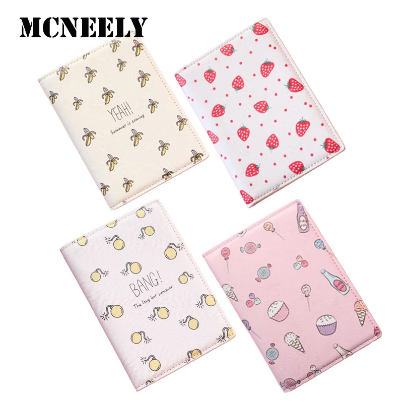 

Cute Fruit Leather Girls Passport Holder Travel Passport Cover Wallet Document Passport Case Credit Card Case for Women Gifts