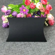 100 шт/партия 12,5*8*2 см ювелирные изделия крафт-бумага черная Подушка Форма коробка упаковка для прилавка коробка для ремешков для конфет/игрушек/подарок принимаем логотип на заказ