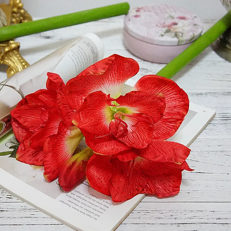 4 шт./лот искусственный амариллис цветок fleurs искусственное украшение свадебного стола шелковые цветы Гиппеаструм Флорес