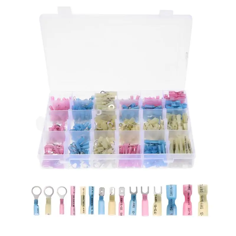 

480pcs Heat Shrink Wire Connector Assortment Crimp Terminals Electrical Kit Quick Splice Lock Wire Terminals Connectors
