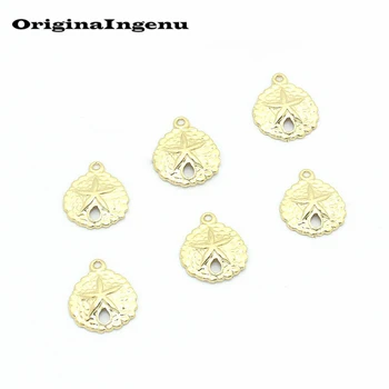 

Jewelry Making Handmade 14k Gold Double Hole Starfish Link Gook Pendant Coin for DIY Jewelry Accessories