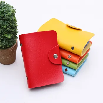 

Hot Sale Credit Card Holder Men Women Travel Cards Wallet PU Leather Fashion Buckle Business ID Card Holders