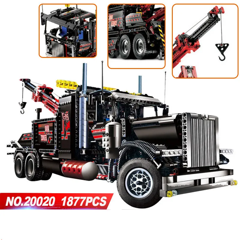 

LEPIN 20020 1877pcs Technic Series The American Heavy Container Trucks Model Building Blocks Bricks Compatible LegoINGlys 8285