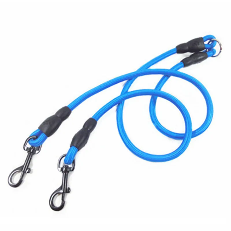 Nylon Double Hook Dog Leash Same Time Take Two Dogs Two headed Dog Rope Double End Tow Rope