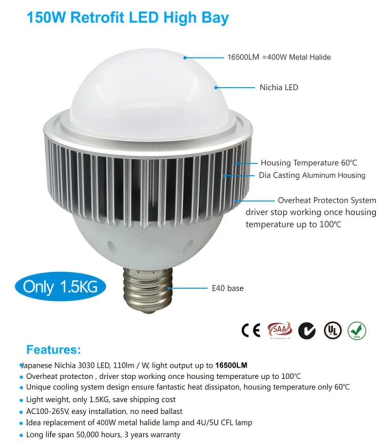 E40 E39 E27 led high bay промышленный светодиодный светильник 50 Вт 60 Вт 80 Вт 100 Вт 120 Вт 150 Вт 200 Вт 250 Вт Светодиодный светильник для склада AC85-265V