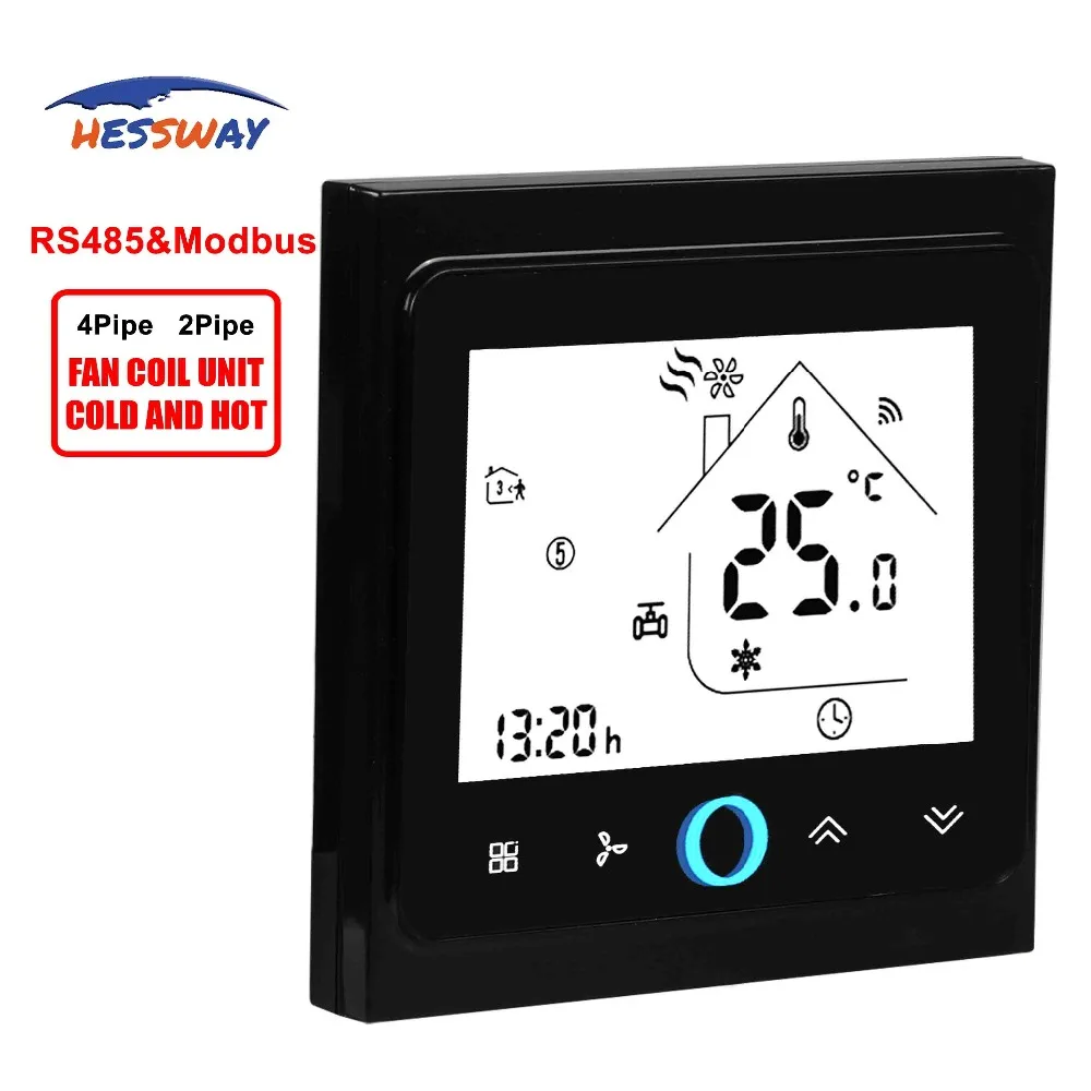 HESSWAY 2 трубы охлаждения тепла пропорциональный 0-10 в отрегулировать Modbus& RS485 термостат контроль температуры переключатель для вентиляторных катушек