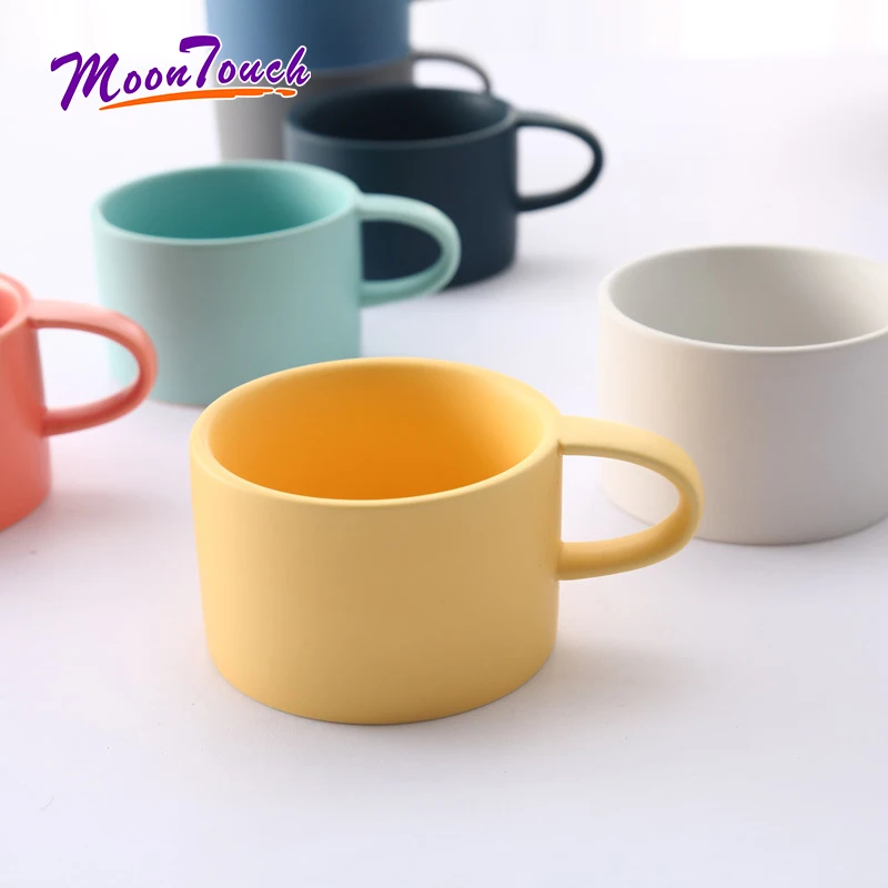 

Ceramic Coffee Mug Tea Breakfast Cup European Style Creative Cafe Cup Embossed Colorful Matte 200ml Couple Travel Decoration